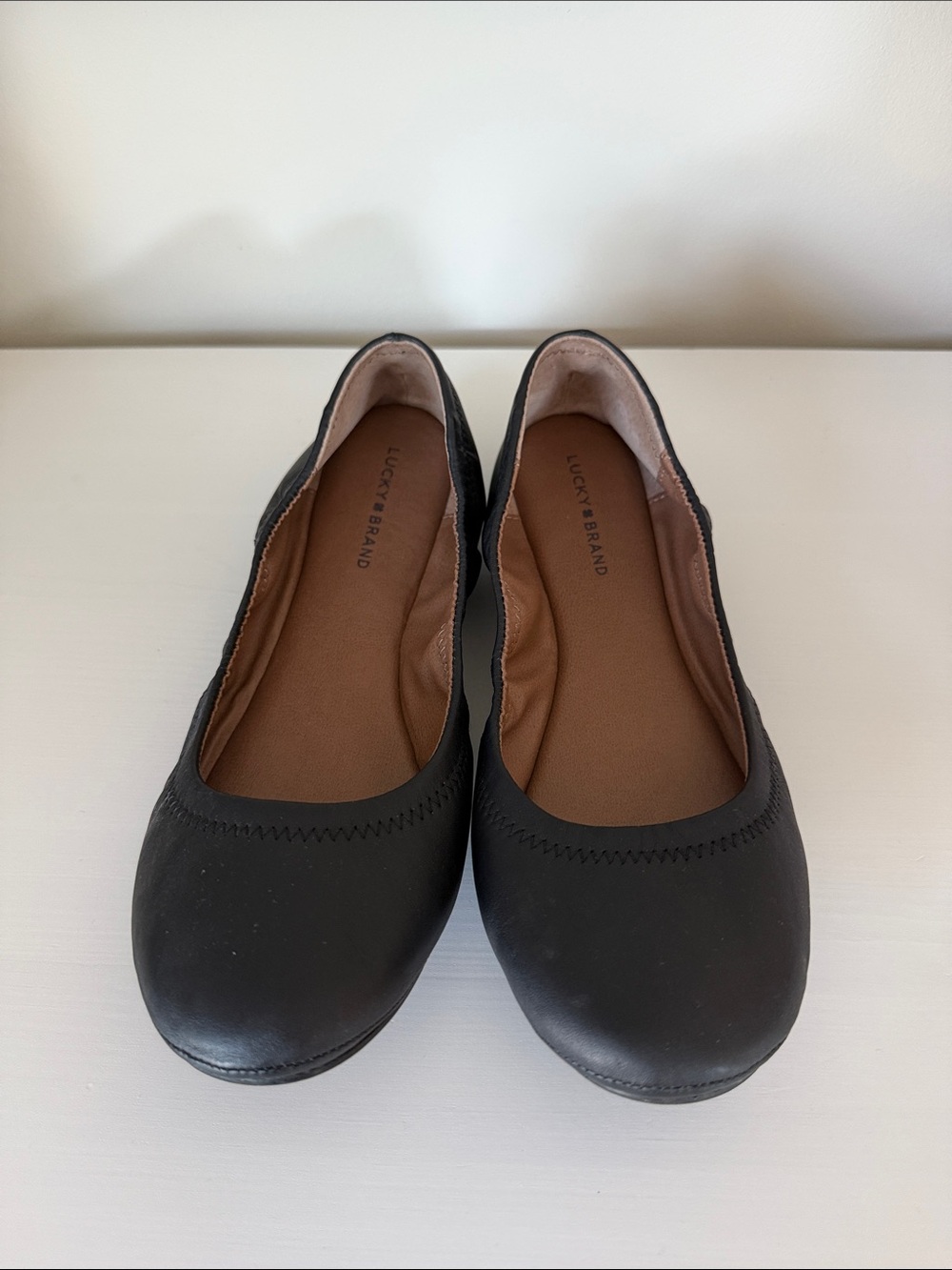 Lucky Brand Black Leather Women's Ballet Flats